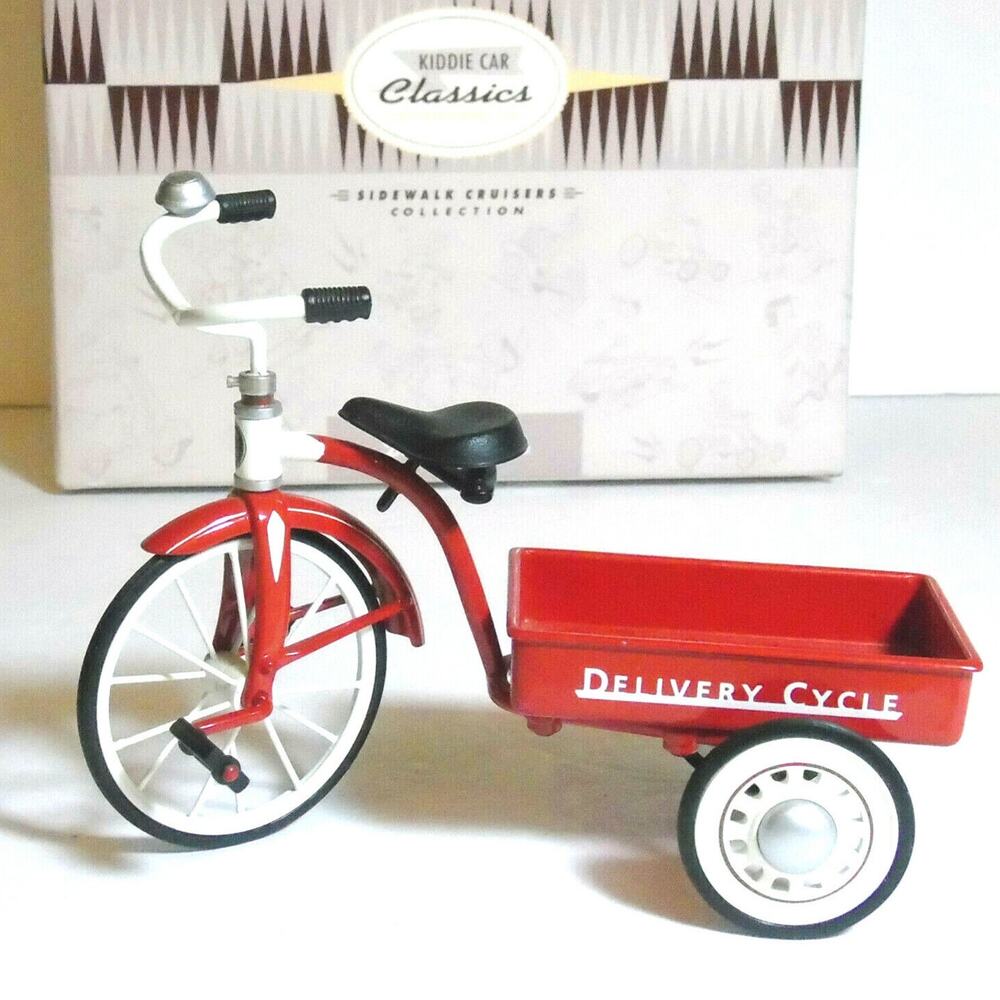 Hallmark Sidewalk Cruiser 1950 Delivery Cycle Die Cast Red Wagon Bike Kiddie Car